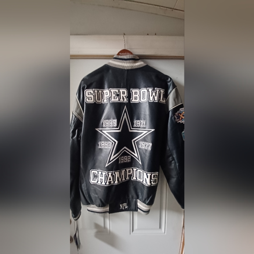 Cowboys super bowl leather jacket
